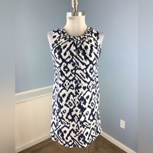 LOFT Navy and White Sleeveless Dress